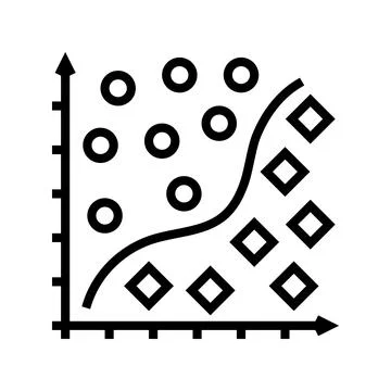 Classification machine learning line icon vector illustration Stock Illustration