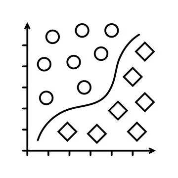 Classification machine learning line icon vector illustration 库存插图