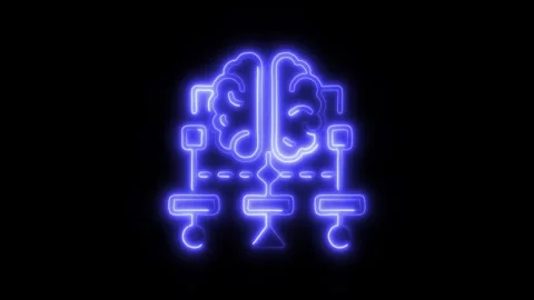 Classification Outline Icon in HD Video Neon Animation Stock Footage 304507835