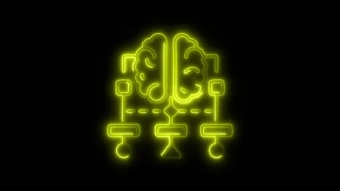 Classification Outline Icon in HD Video Neon Animation Stock Footage 304507836