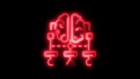 Classification Outline Icon in HD Video Neon Animation Stock Footage 304507875