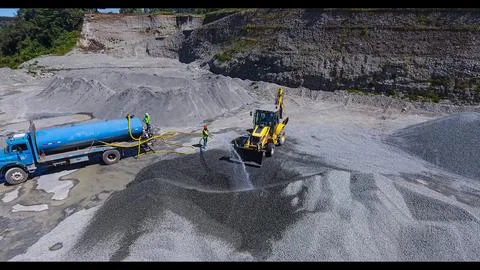 Classification process of aggregates for construction in a quarry Stock Photos