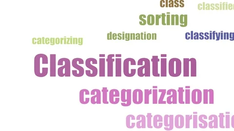 Classification Tagcloud Animated Isolated On White 스톡 동영상 107230695