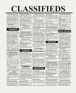 Classified Ad Stock Illustration
