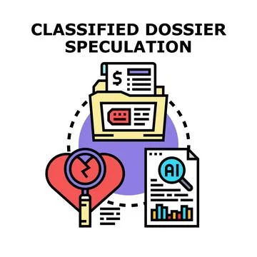 Classified data documents speculation analysis and risk Stock Illustration