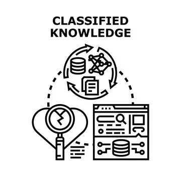 Classified data knowledge base analytics and management Stock Illustration