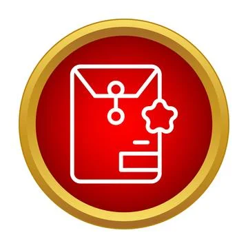 Classified document file icon with important star Stock Illustration