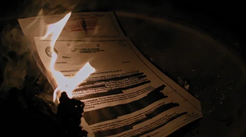 Classified Documents Burning Stock Footage