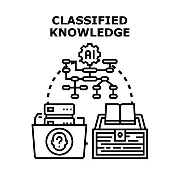 Classified knowledge management concept unlocking data insights Stock Illustration