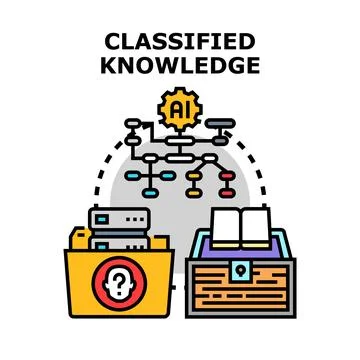 Classified knowledge management concept unlocking data insights Stock Illustration