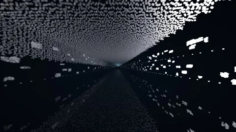 Classified lidar point cloud cut and cover box section road tunnel survey Stock Footage 342136888