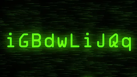 Classified scrambled data green neon animation with glitch effect Stock Footage 174588511
