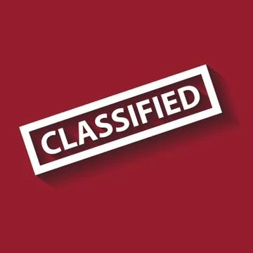 Classified  stamp text on red background Stock Illustration
