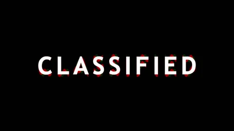 Classified text appearing on black background with subtle cinematic motion .. Video stock 343479142