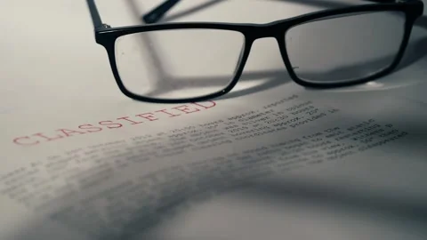 Classified Top secret document with pair of glasses Stock Footage 265259353