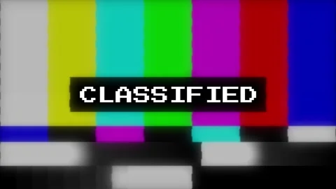 Classified TV Test Pattern Vintage, Retro Confidential Secret File Animation Stock Footage 316959822