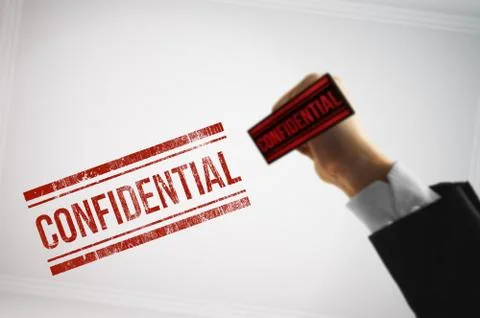 Classify a Confidential file with a red stamp Stock Illustration