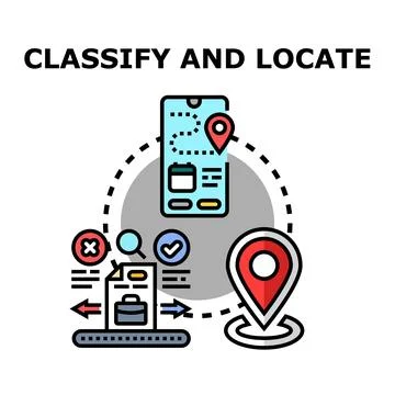 Classifying and locating information using modern technology Stock Illustration
