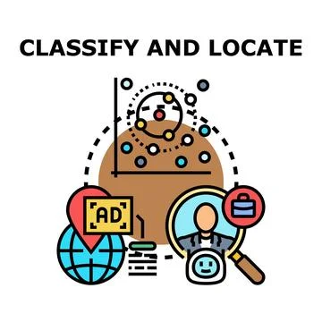 Classifying and locating target audience for engaging marketing Stock Illustration