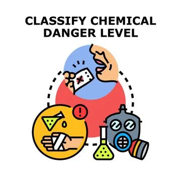 Classifying chemical danger level concept illustration Stock Illustration