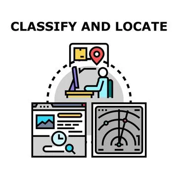 Classifying data and locating information online Stock Illustration