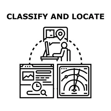 Classifying data and locating information online 스톡 일러스트