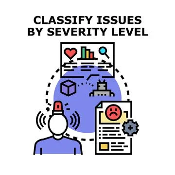 Classifying issues by severity level concept vector 스톡 일러스트