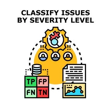 Classifying issues by severity level illustration concept Stock Illustration