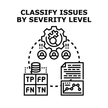 Classifying issues by severity level illustration concept イラスト素材