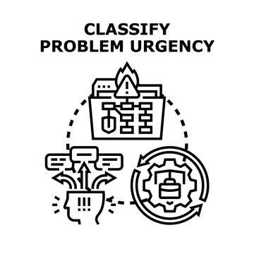 Classifying problem urgency and decision making process Stock Illustration