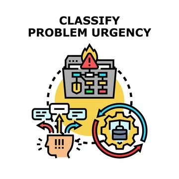 Classifying problem urgency and decision making process Stock Illustration