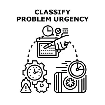 Classifying problem urgency and prioritizing work effectively Stock Illustration