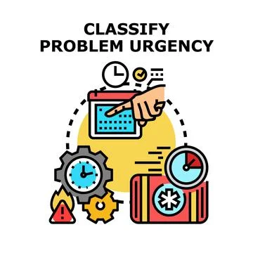 Classifying problem urgency and prioritizing work effectively Stock Illustration