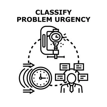 Classifying problem urgency with time and task management Stock Illustration