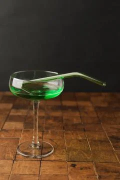 Classik Apple martini - appletini, cold summer cocktail with gin, apple liqueur Stock Photos