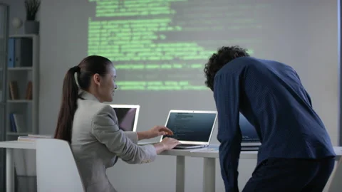 Classmates At Computer Programming Lesson Stock Footage 141984651