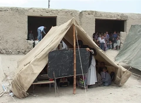 Classroom Afganistan 2002 Stock Footage 162977572