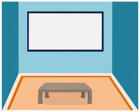 Classroom background with soft and calm blue walls Illustrazione stock
