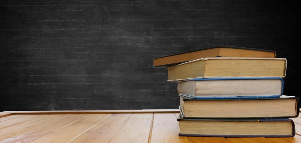 Classroom background with textbooks Stock Photos