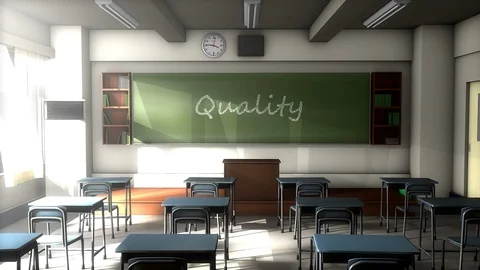 Classroom black board text, Quality education. Stock Footage 116287992