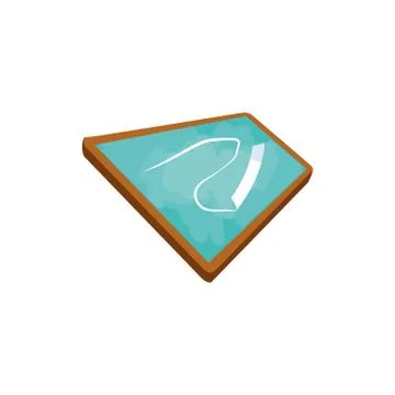 Classroom board with chalk isolated icon Illustrazione stock