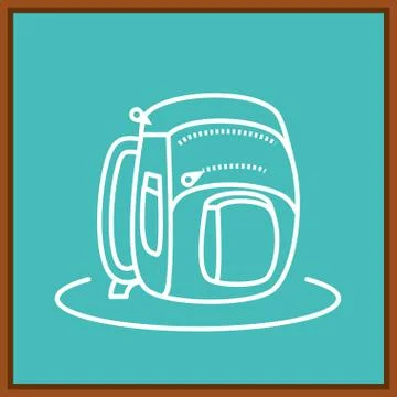 Classroom board with drawing of school bag 스톡 일러스트