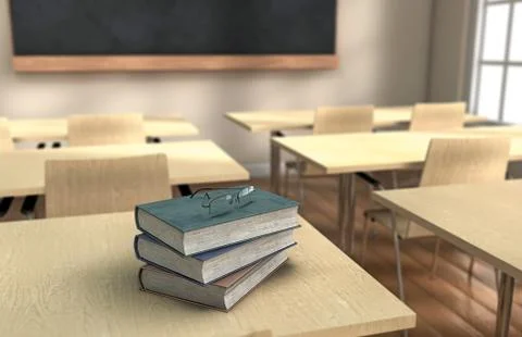 Classroom books Stock Illustration