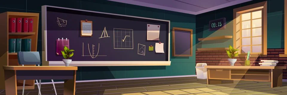 Classroom Cartoon Background Stock Illustration