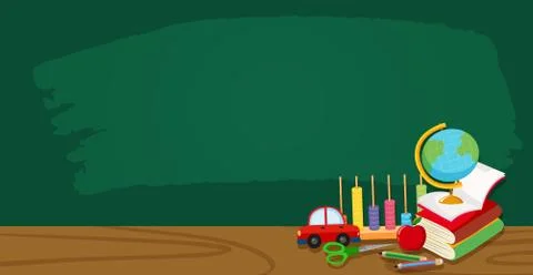 A classroom chalkboard banner 스톡 일러스트