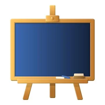 Classroom chalkboard on easel flat cartoon illustration Stock Illustration