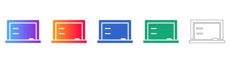 Classroom Chalkboard Icon Set Stock Illustration