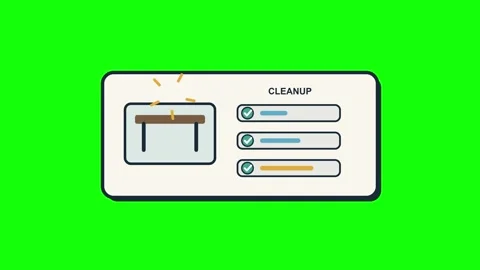 Classroom Cleanup Status Green Screen Overlay Stock Footage 343080865