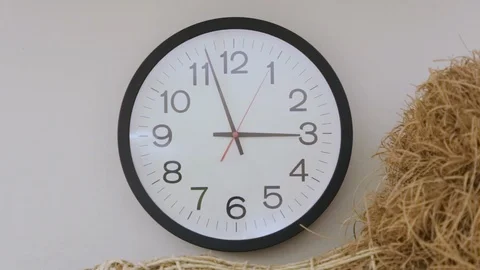 Classroom Clock On Wall Stock Footage 91115281