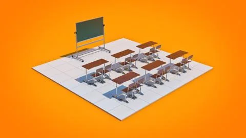 Classroom concept. 3d rendering Stock Illustration